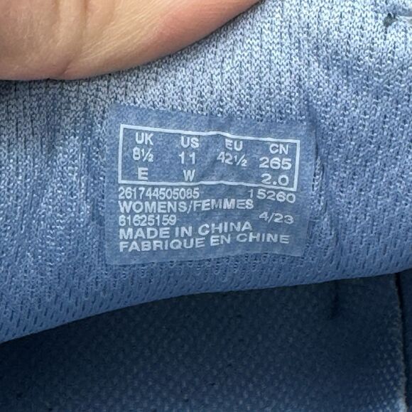 Clarks Wave Plateau Slip On Shoes Womens 11W Wide Navy Blue Nubuck Waterproof - Picture 9 of 10